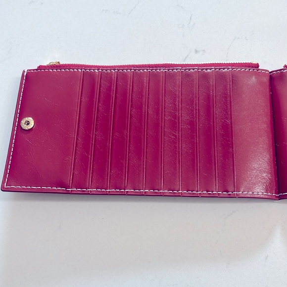 Andoilt Genuine  Red Leather Wallet RFID Blocking Credit Card Holder Zipper - Picture 5 of 13